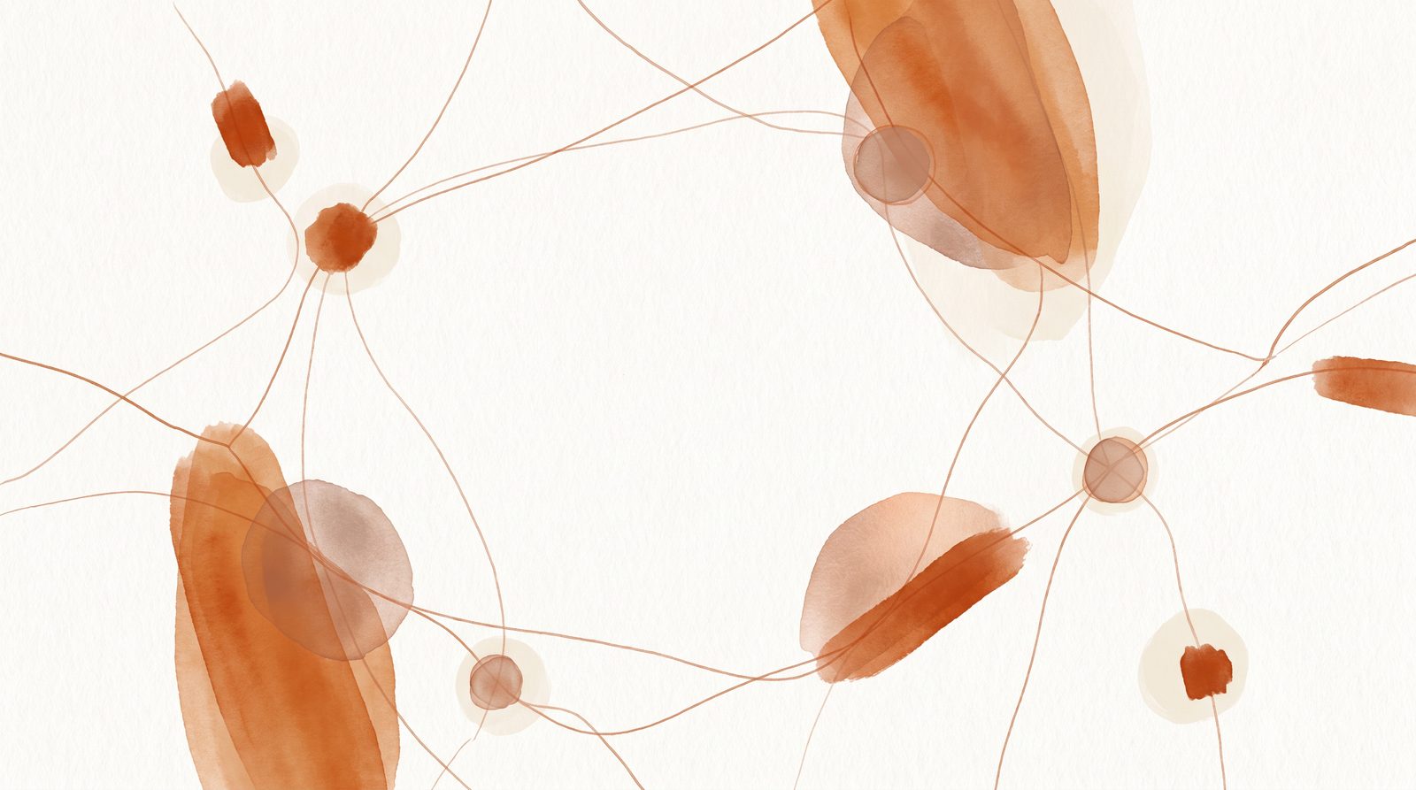 Abstract illustration of a decentralized peer-to-peer network in warm amber tones